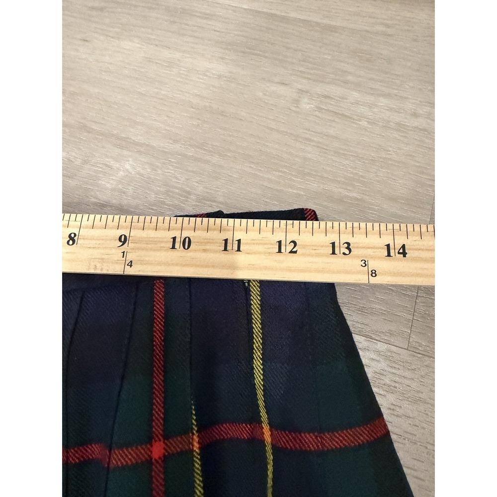 Vintage D Byford Scotland Wool Tartan Pleated Midi Skirt US 8 Plaid Academia - Picture 10 of 12